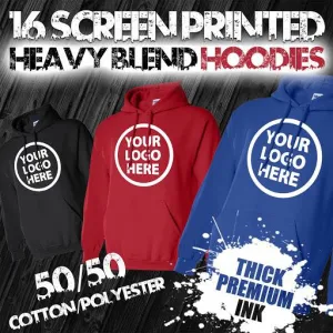 16 Custom Screen Printed Hoodies