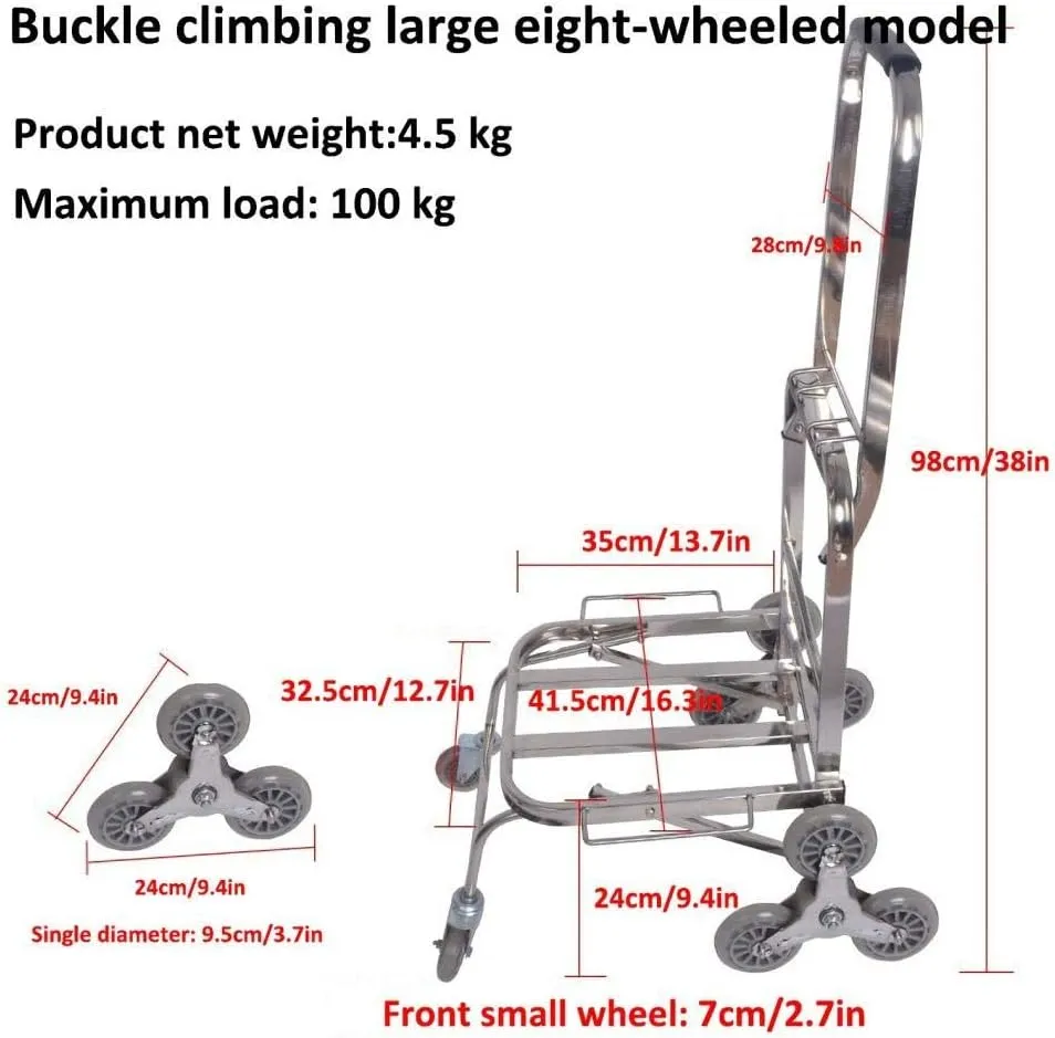Aluminum Alloy Multi-Functional Foldable Shopping Trolley Bag on Wheels with Anti Puncture Rubber Wheels and 90 kg Capacity Grocery Trolley with Wheels for Garden, Workplace (Style #5) (Style #5 )