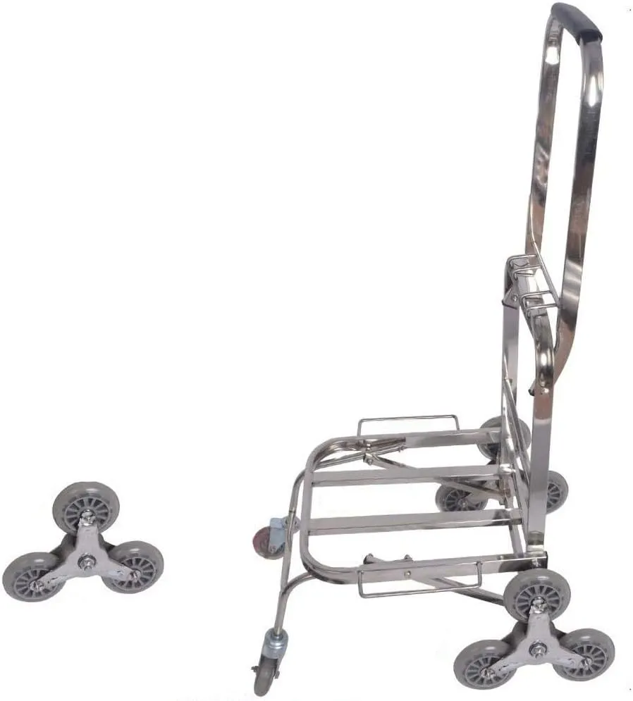Aluminum Alloy Multi-Functional Foldable Shopping Trolley Bag on Wheels with Anti Puncture Rubber Wheels and 90 kg Capacity Grocery Trolley with Wheels for Garden, Workplace (Style #5) (Style #5 )
