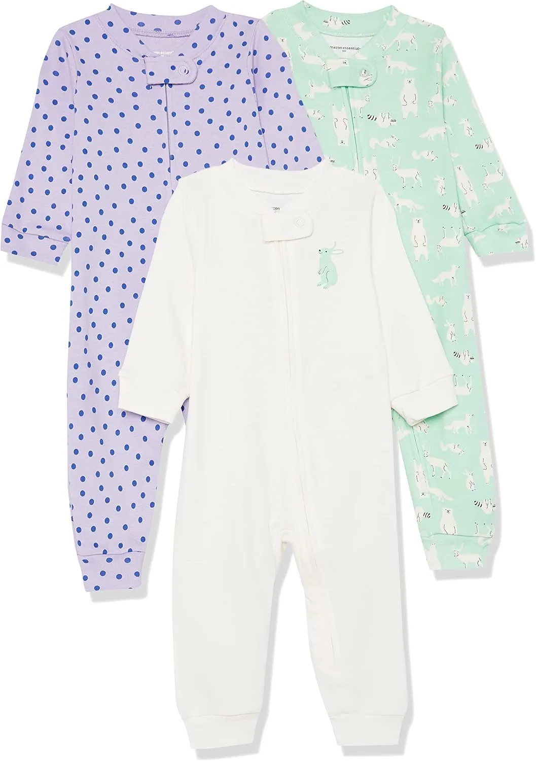 Amazon Essentials Unisex Toddlers and Babies' Snug-Fit Cotton Footless Sleeper Pajamas, Multipacks