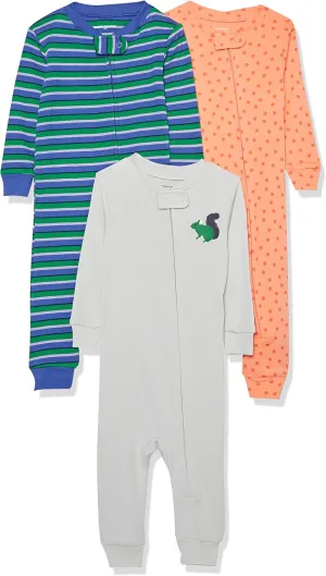 Amazon Essentials Unisex Toddlers and Babies' Snug-Fit Cotton Footless Sleeper Pajamas, Multipacks