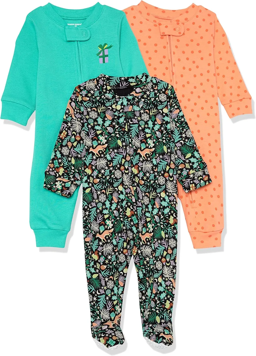 Amazon Essentials Unisex Toddlers and Babies' Snug-Fit Cotton Footless Sleeper Pajamas, Multipacks