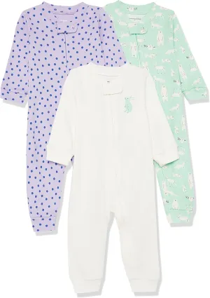 Amazon Essentials Unisex Toddlers and Babies' Snug-Fit Cotton Footless Sleeper Pajamas, Multipacks