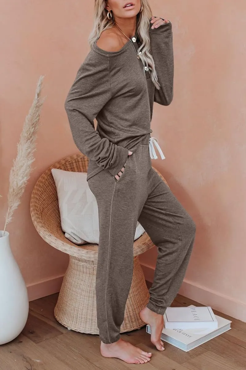 AUTOMET Womens 2 Piece Outfits Pajamas Sets Fall Lounge Sets Loungewear Sweatsuits with Sweatpants