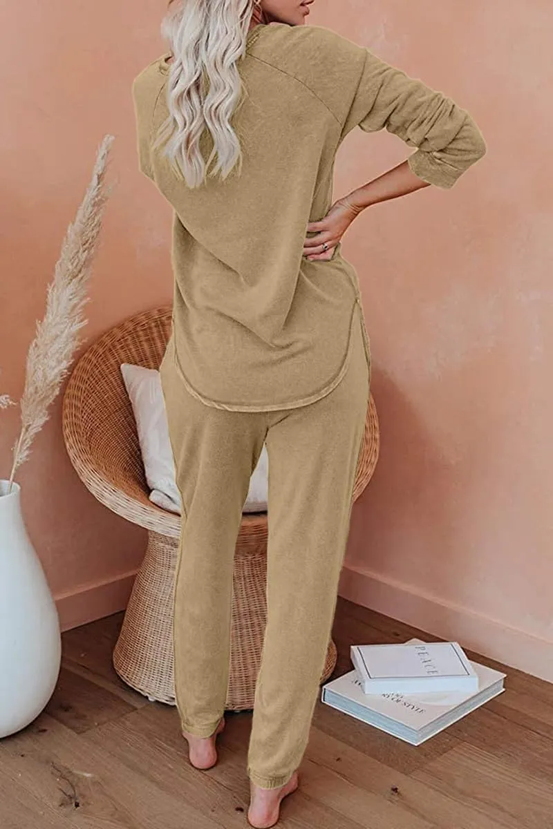 AUTOMET Womens 2 Piece Outfits Pajamas Sets Fall Lounge Sets Loungewear Sweatsuits with Sweatpants