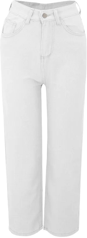 Baggy Pants for Women 2025 Trendy Soild Color Stretchy Wide Leg Jeans y2k Plus Size High Waisted Trousers with Pockets