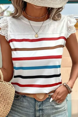 Blue Eyed Girl Striped Top White