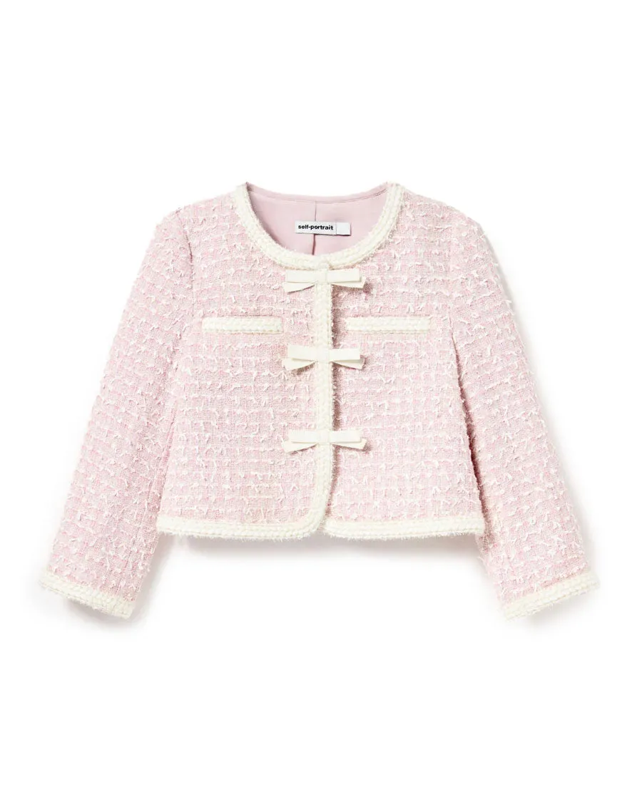 Bow Boucle Jacket - Pink