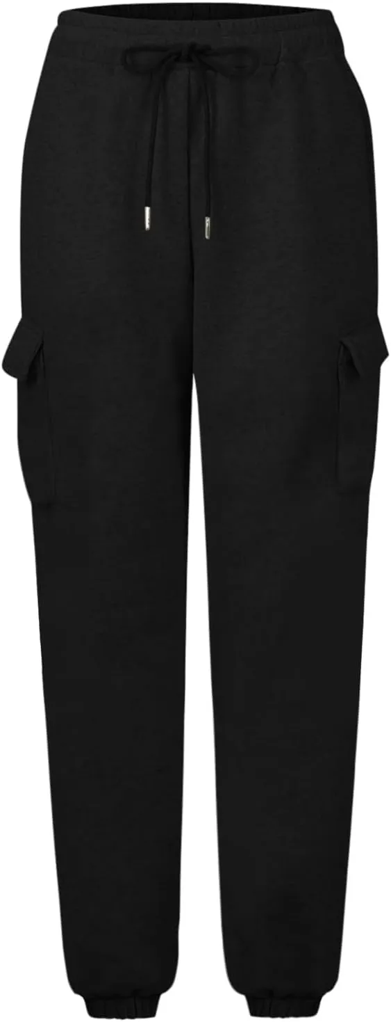 Cargo Sweatpants for Teen Girls Cinch Bottom Baggy Trousers High Waisted Soft with Pockets Lounge Pants Joggers Comfy