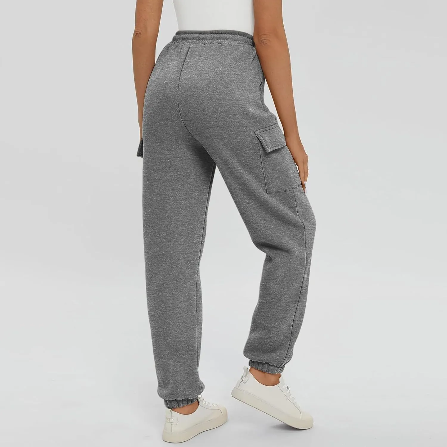 Cargo Sweatpants for Teen Girls Cinch Bottom Baggy Trousers High Waisted Soft with Pockets Lounge Pants Joggers Comfy