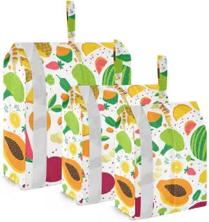 Cartoon Fruit Pattern Packing Cubes Set of 3, Lightweight Travel Luggage Organizers Foldable Bags for Easy Packing and Organization