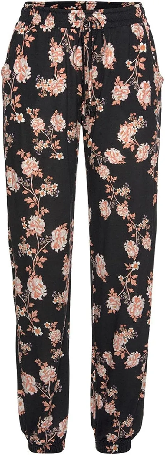 Casual Women's High Waist Printed Pants Loose Easy Trousers Boho Summer Beach Pants with Pockets