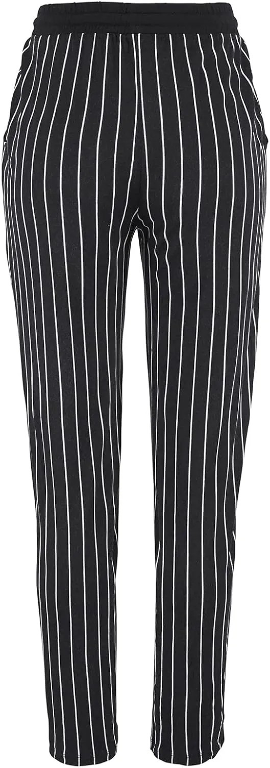 Casual Women's High Waist Printed Pants Loose Easy Trousers Boho Summer Beach Pants with Pockets