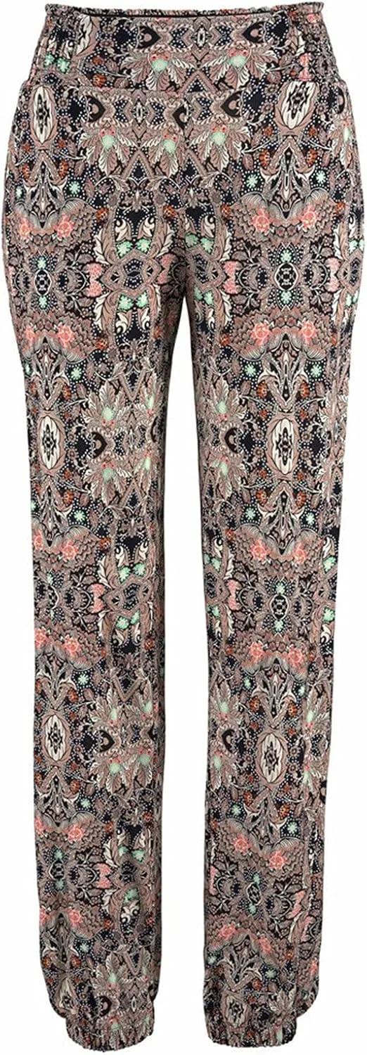 Casual Women's High Waist Printed Pants Loose Easy Trousers Boho Summer Beach Pants with Pockets