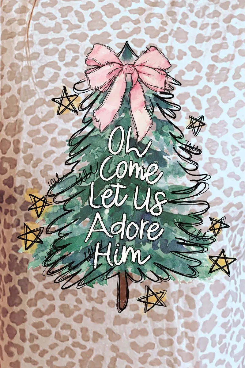 Christmas Tree Let Us Adore Him Fine Jersey Tee