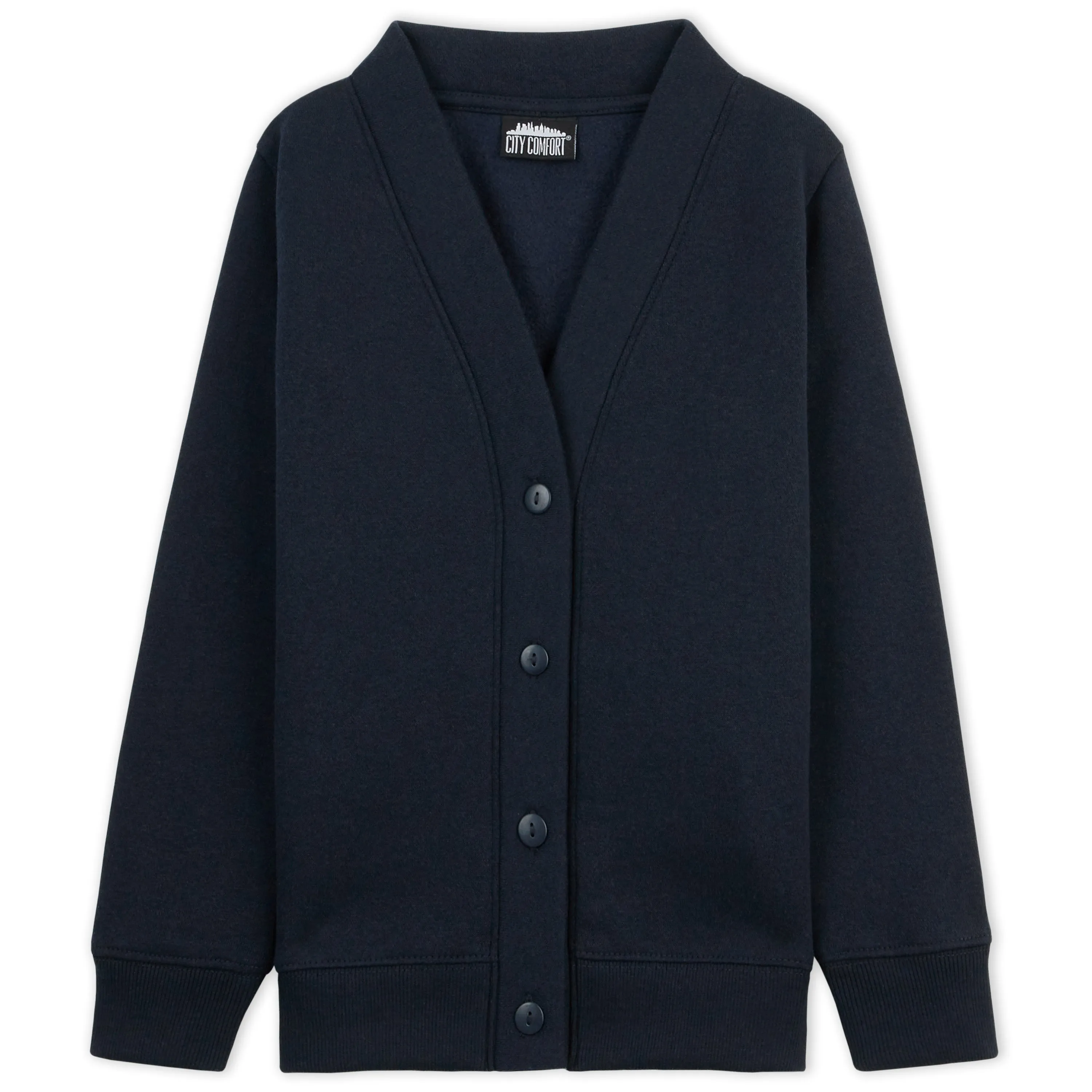 CityComfort Cardigan for Girls and Boys, 1 Pack - Plain Button Down Cardigan