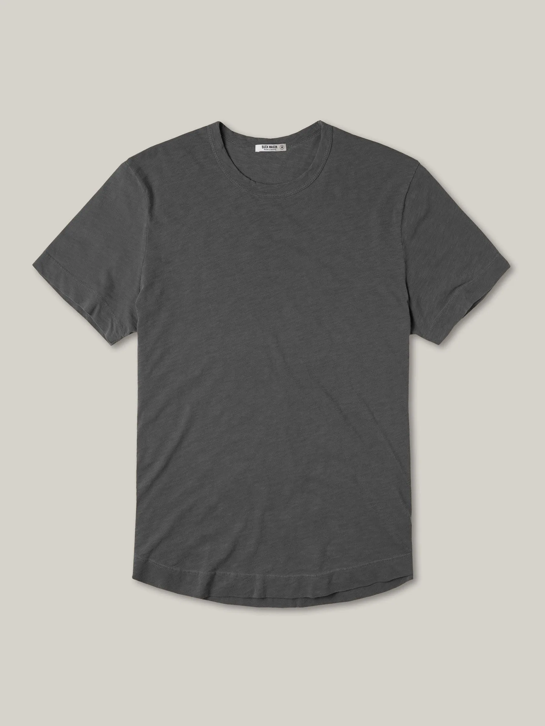 Coal Slub Curved Hem Tee