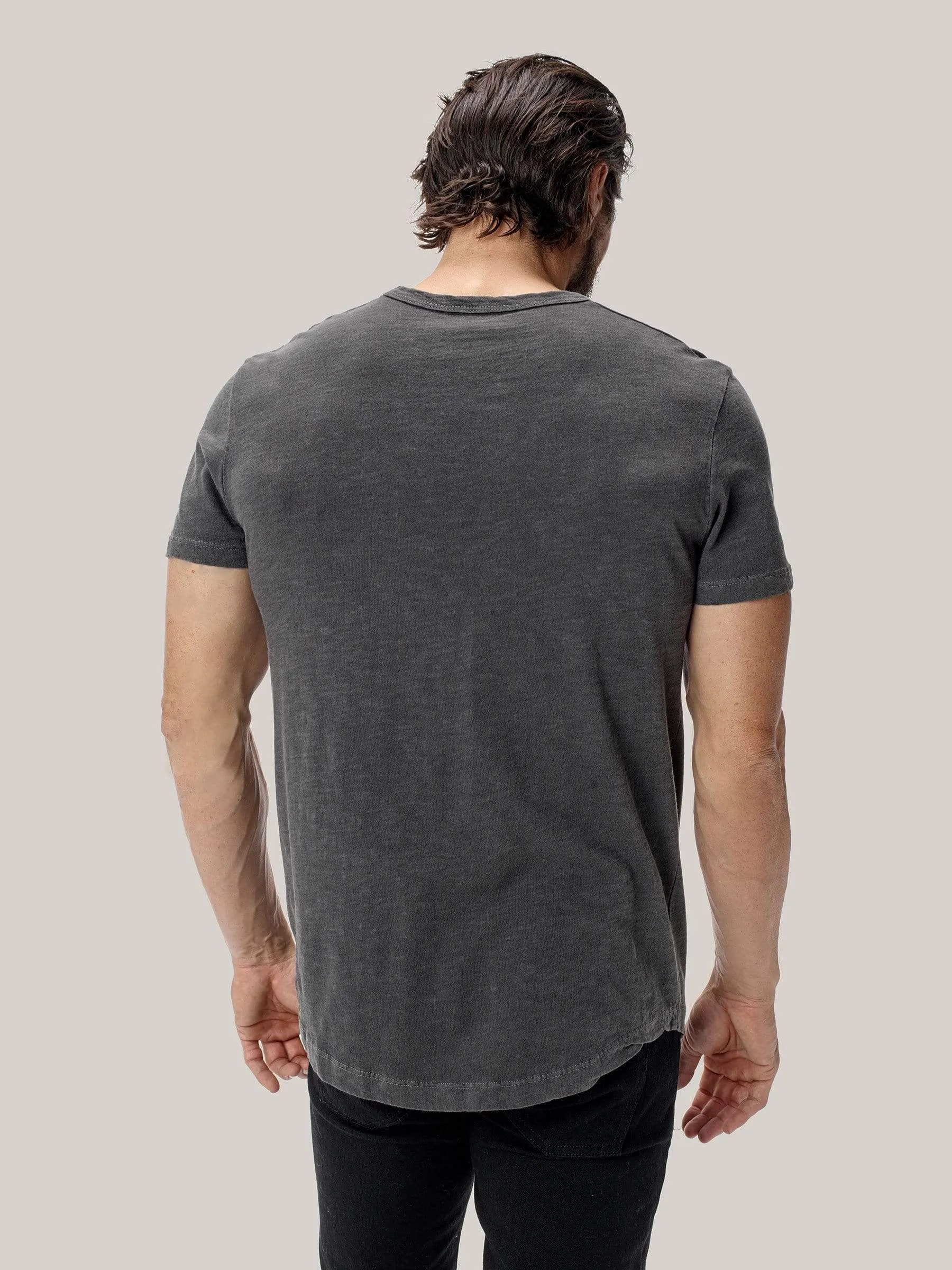 Coal Slub Curved Hem Tee