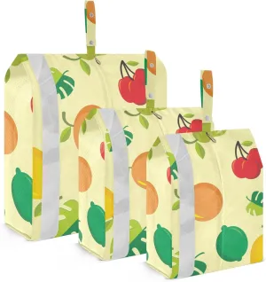 Cute Fruit Pattern Packing Cubes Set of 3, Lightweight Travel Luggage Organizers Foldable Bags for Easy Packing and Organization