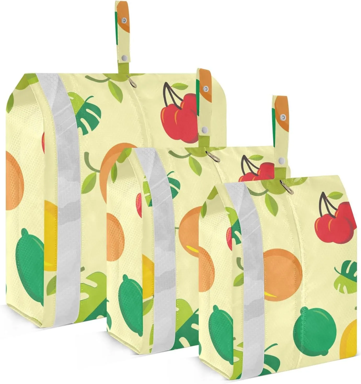 Cute Fruit Pattern Packing Cubes Set of 3, Lightweight Travel Luggage Organizers Foldable Bags for Easy Packing and Organization