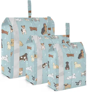 Cute Puppy Dog Packing Cubes Set of 3, Lightweight Travel Luggage Organizers Foldable Bags for Easy Packing and Organization