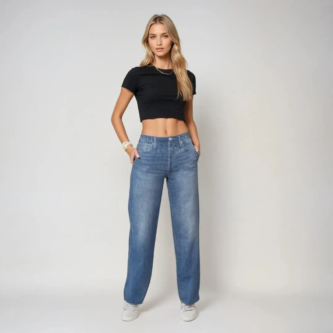 dash & blue Mirage Denim Wide Leg - Indigo Wash