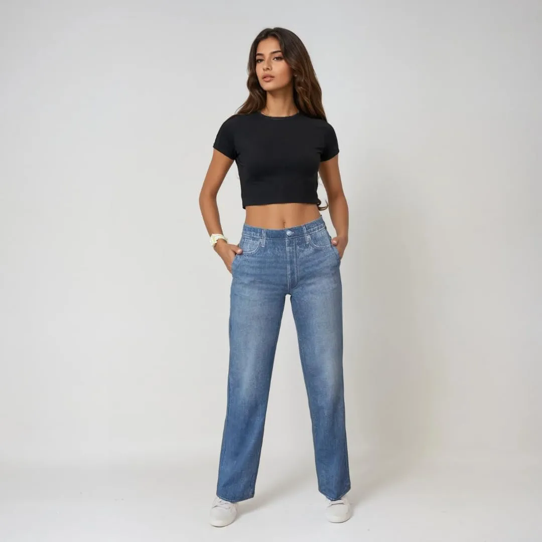 dash & blue Mirage Denim Wide Leg - Indigo Wash