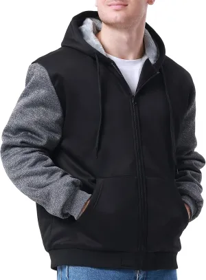 disi Men's Zip Up Hoodie Heavyweight Winter Sweatshirt Fleece Sherpa Lined Warm Jacket