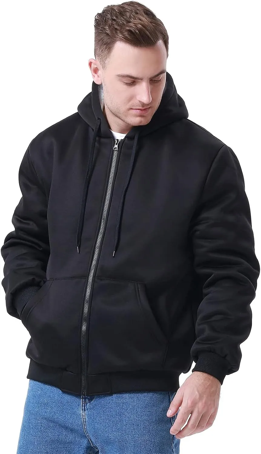 disi Men's Zip Up Hoodie Heavyweight Winter Sweatshirt Fleece Sherpa Lined Warm Jacket
