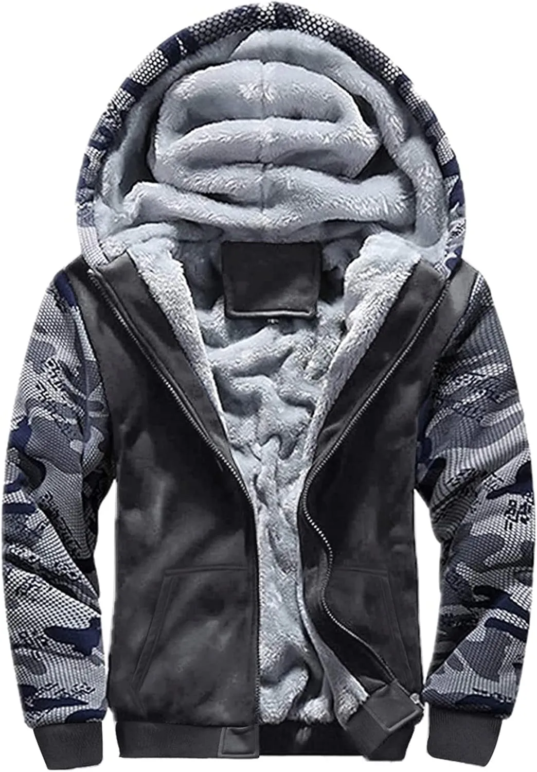 disi Men's Zip Up Hoodie Heavyweight Winter Sweatshirt Fleece Sherpa Lined Warm Jacket