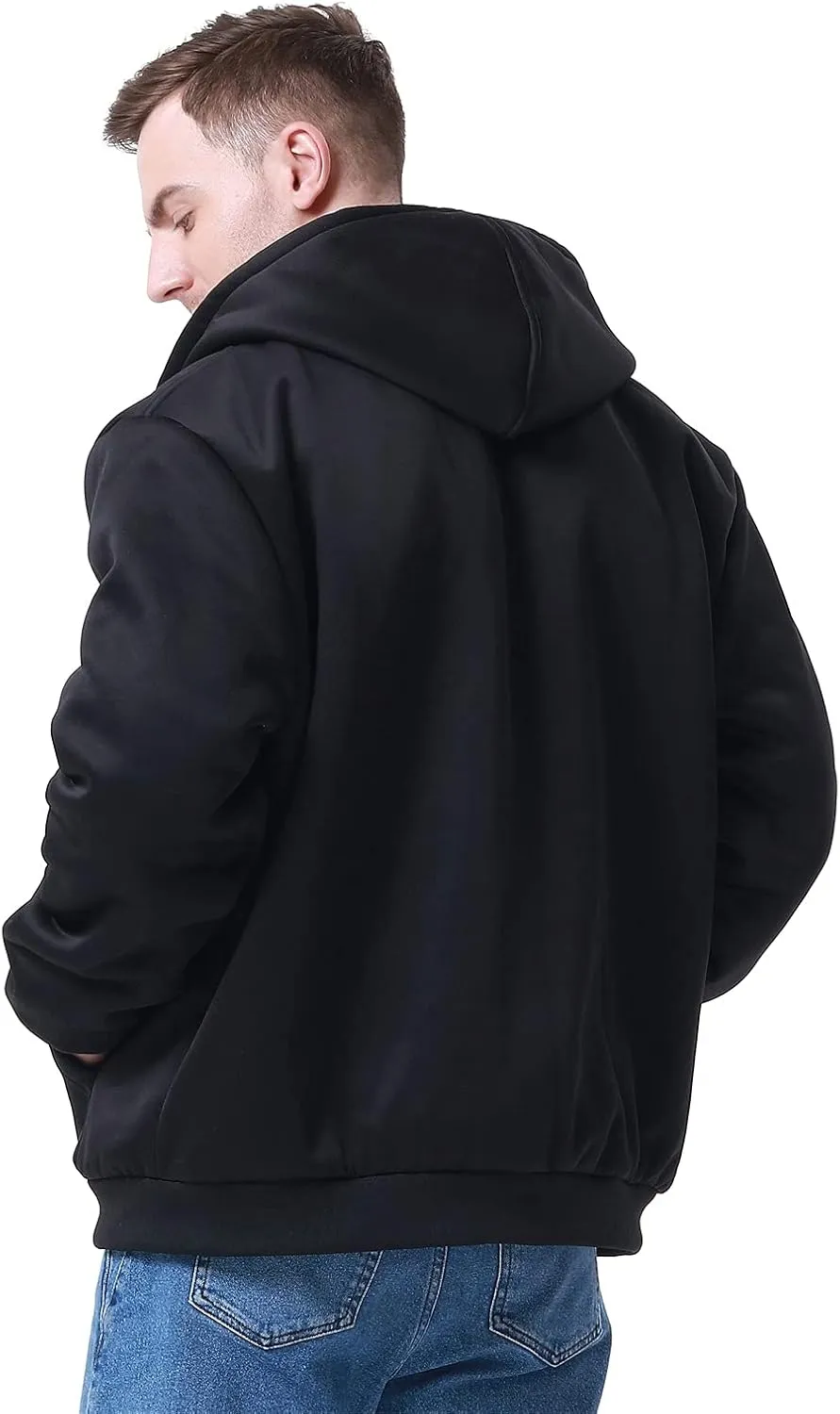 disi Men's Zip Up Hoodie Heavyweight Winter Sweatshirt Fleece Sherpa Lined Warm Jacket