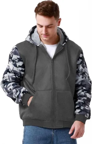 disi Men's Zip Up Hoodie Heavyweight Winter Sweatshirt Fleece Sherpa Lined Warm Jacket