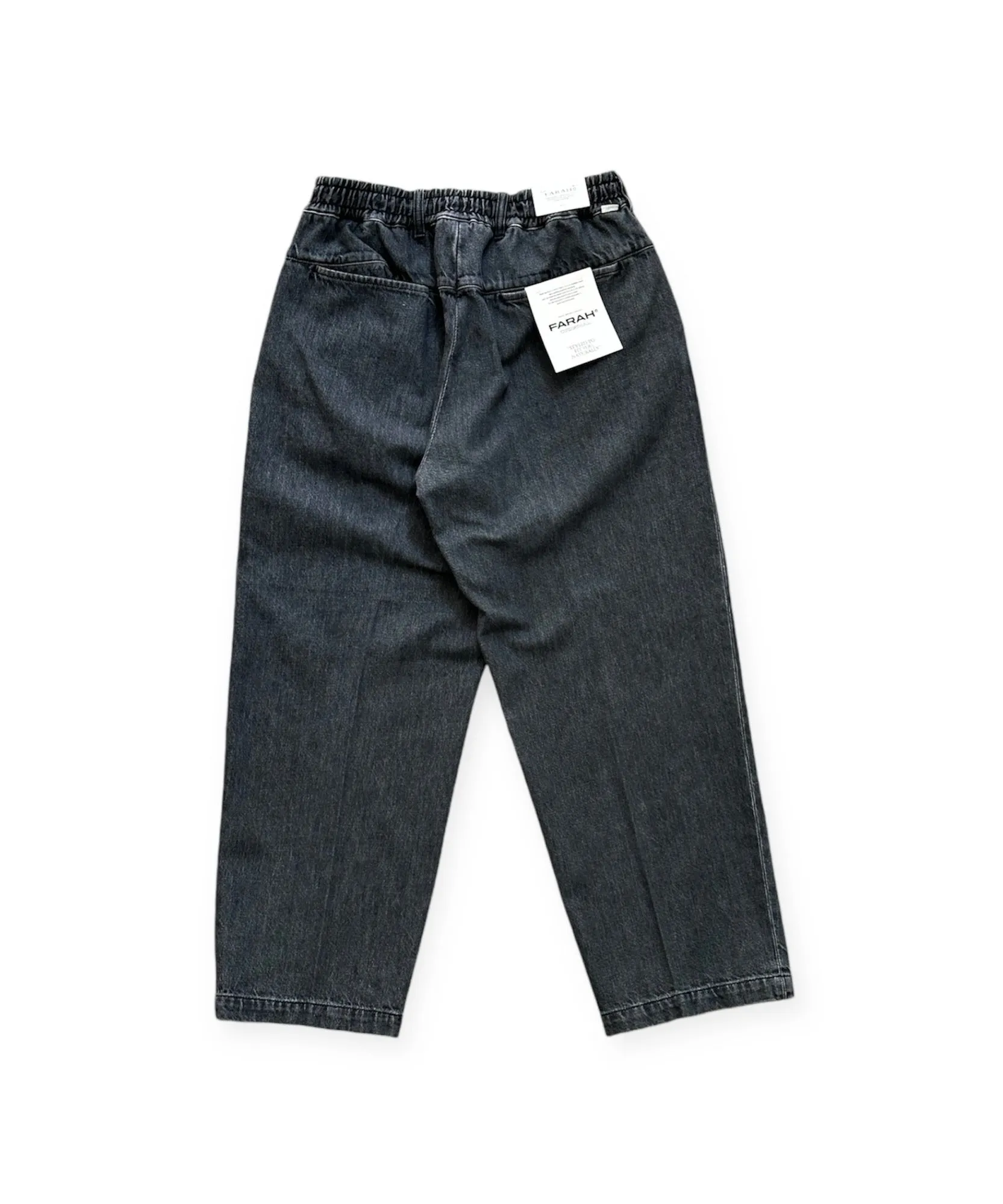 Lightweight Grey Denim Easy Wide Tapered Pants 12.5oz