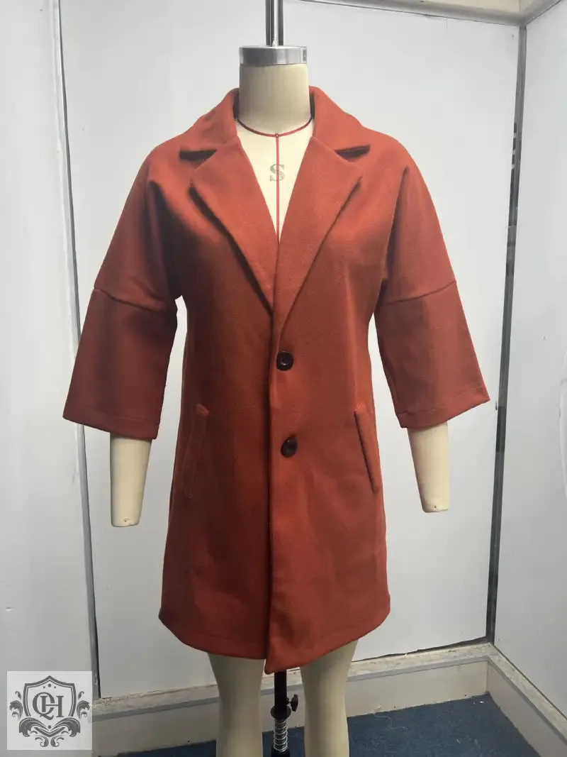 Elegant Single Breasted Collared Coat