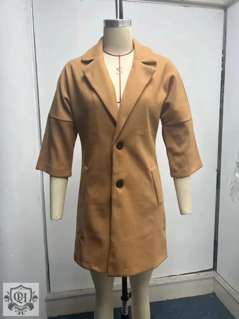 Elegant Single Breasted Collared Coat