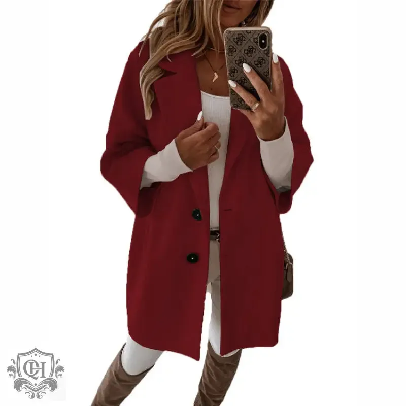 Elegant Single Breasted Collared Coat
