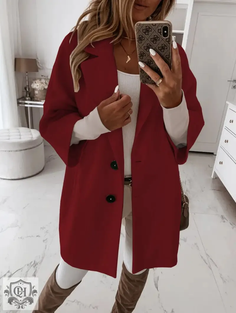 Elegant Single Breasted Collared Coat