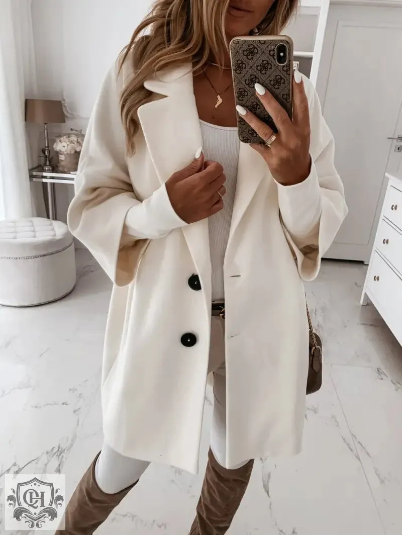 Elegant Single Breasted Collared Coat