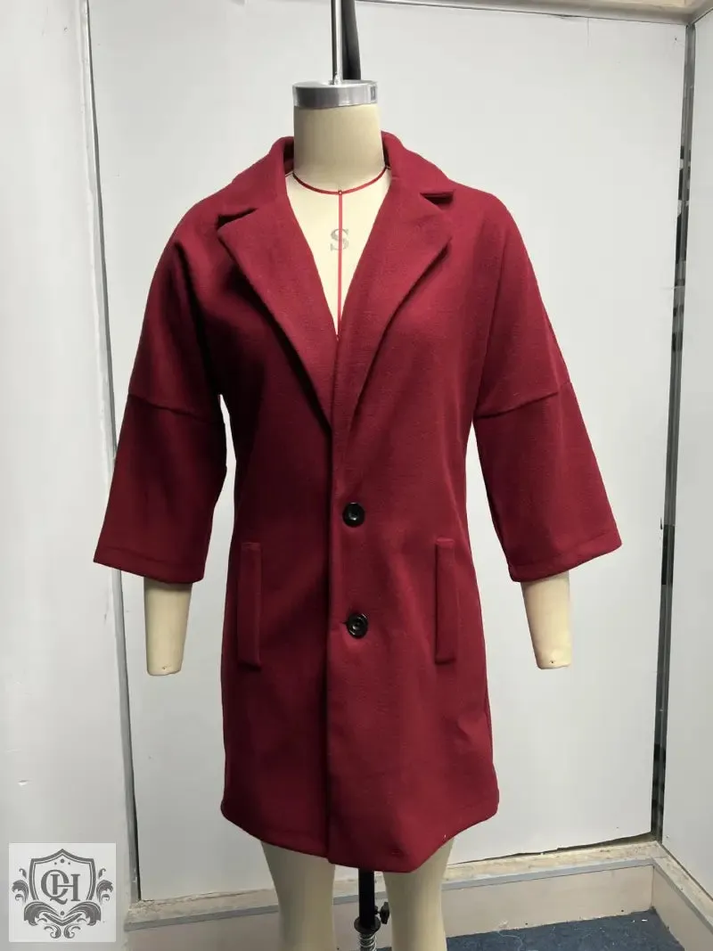 Elegant Single Breasted Collared Coat