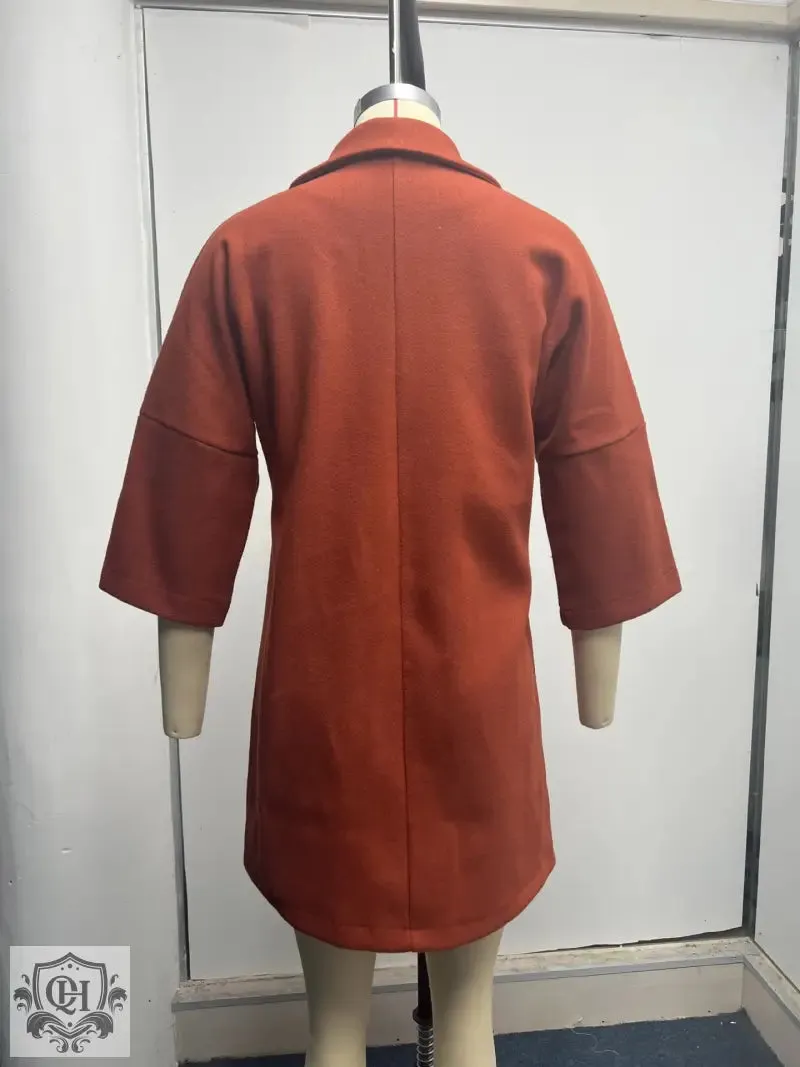 Elegant Single Breasted Collared Coat