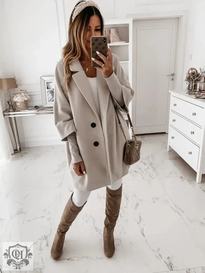 Elegant Single Breasted Collared Coat
