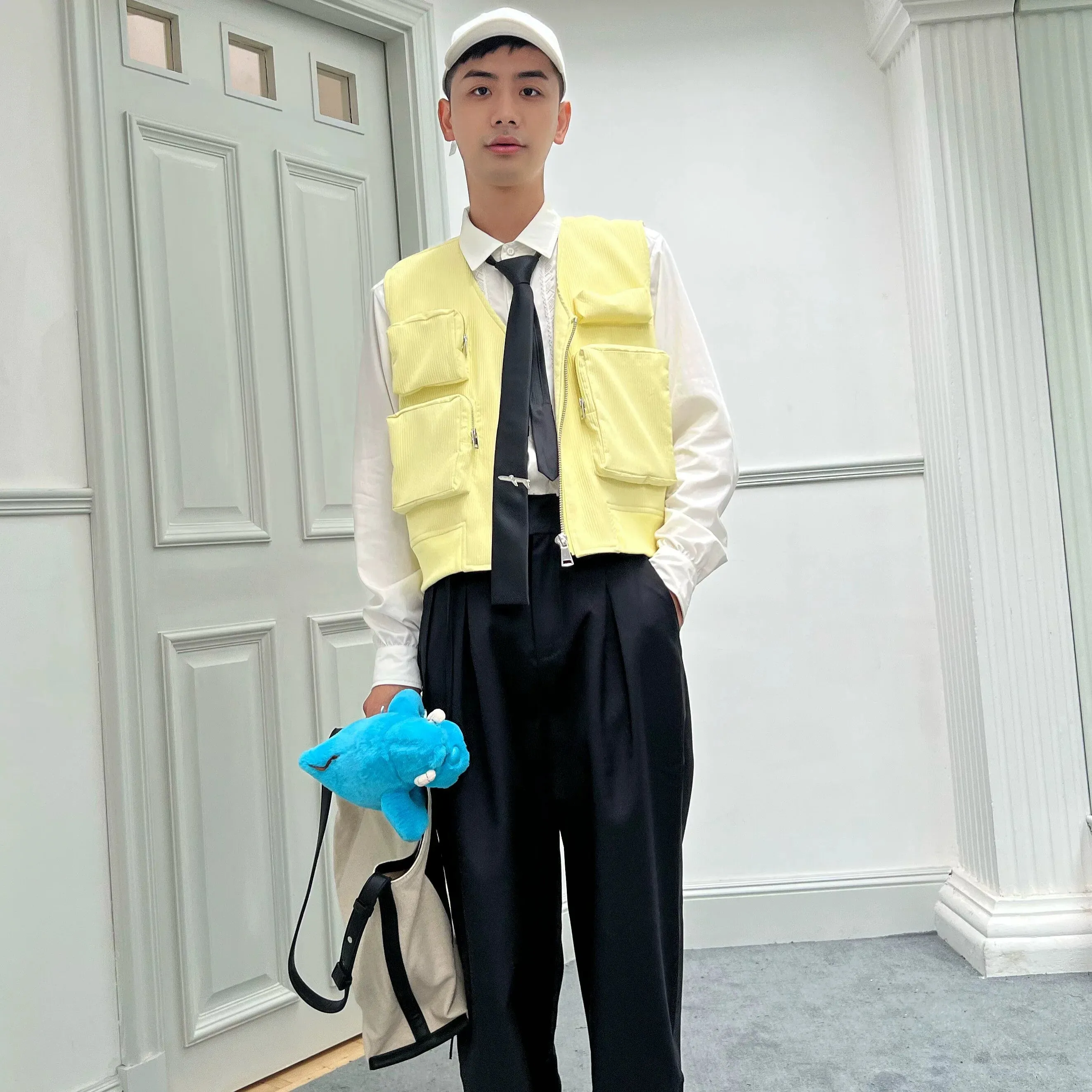 Elegant Yellow Utility Vest