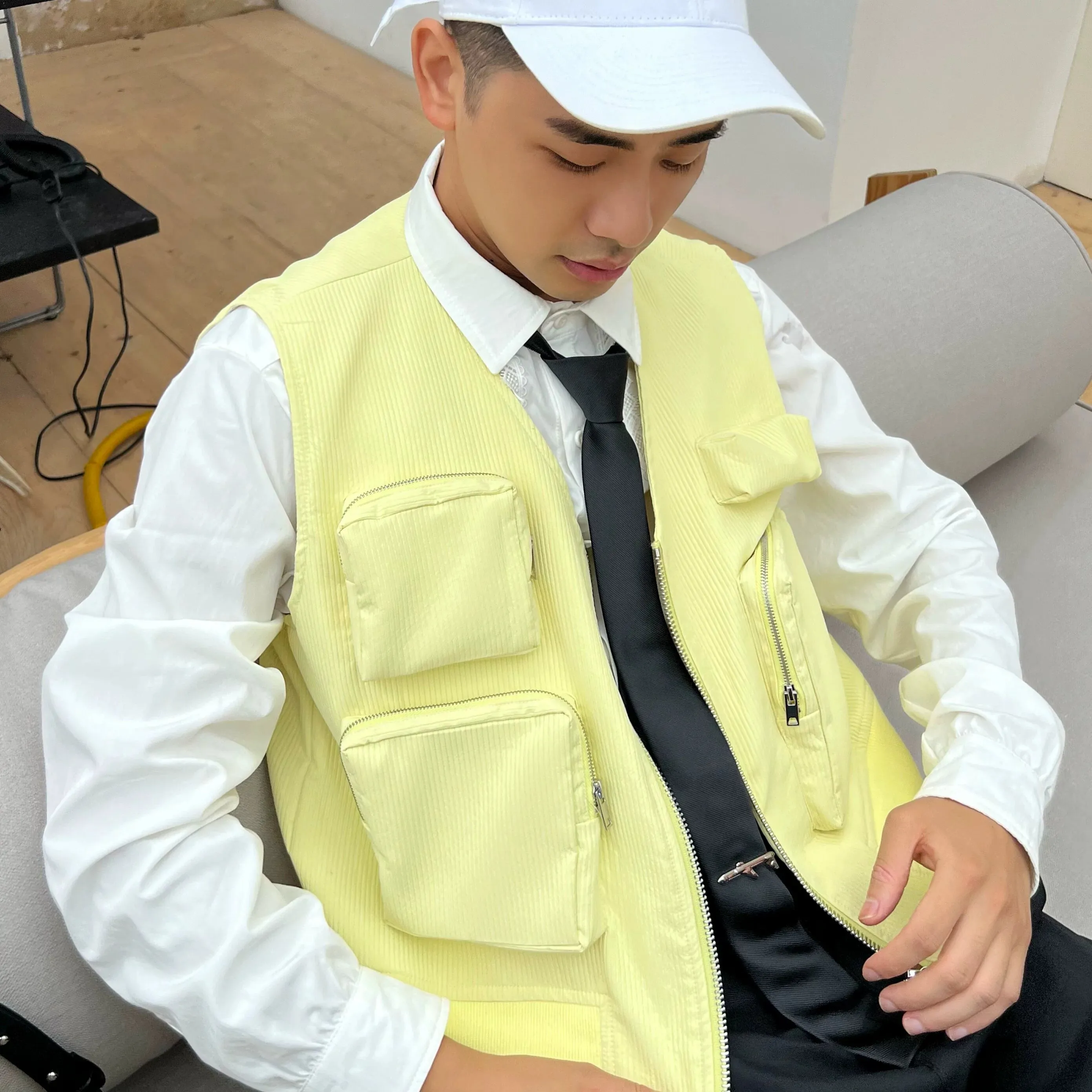 Elegant Yellow Utility Vest
