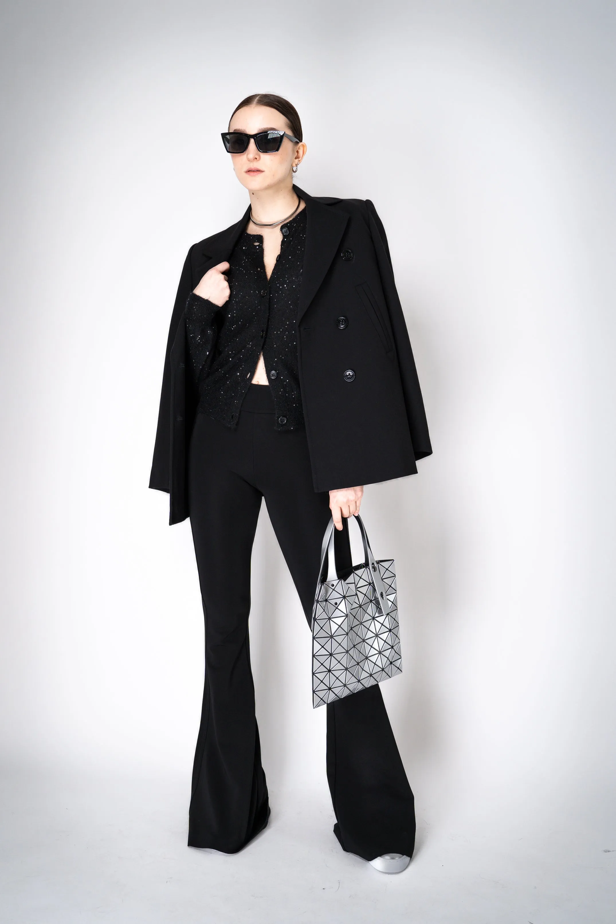 Fabiana Filippi Mohair Blend Sequin Knitted Cardigan in Black