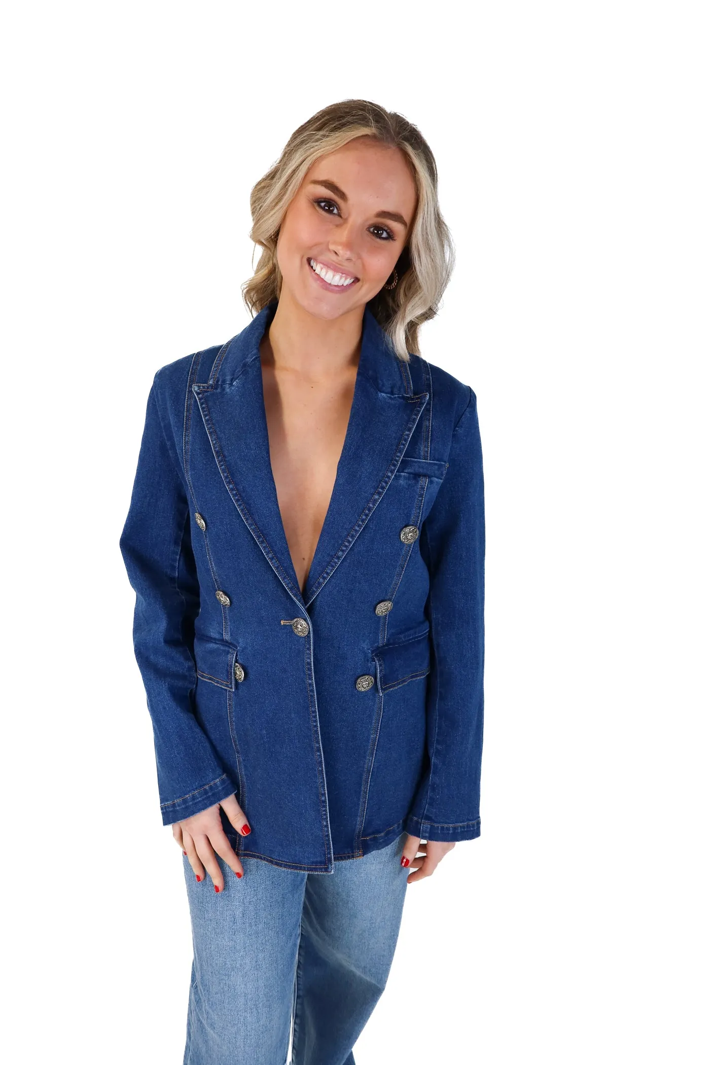 Fate dark wash blazer style jacket (s; retails for $88)
