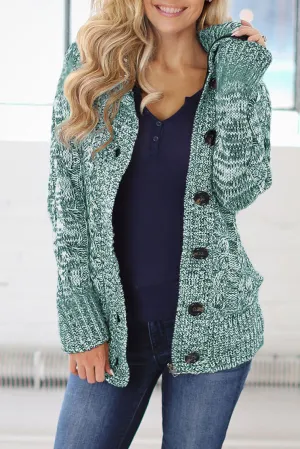 Faux Fur Lined Zip Up Sweater - Green