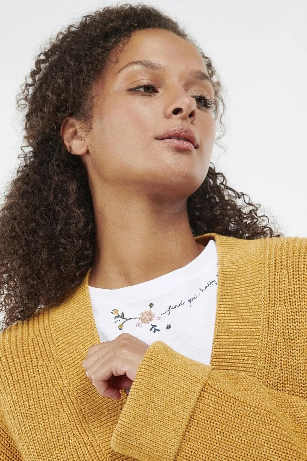 Ferryside Knitted Cardigan - Mustard