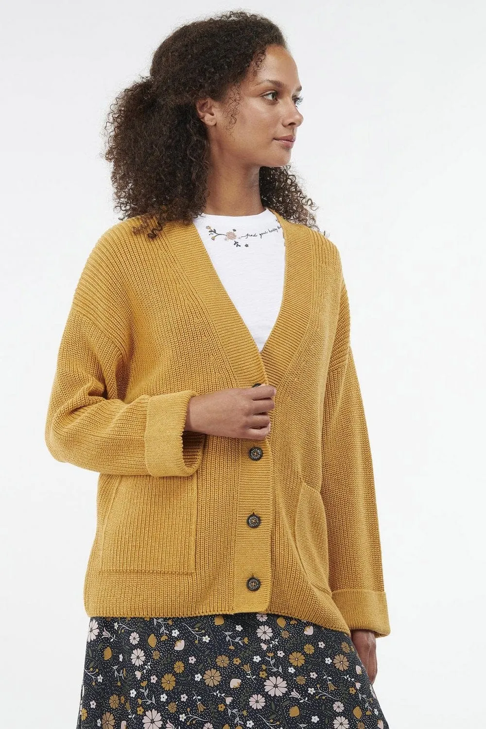 Ferryside Knitted Cardigan - Mustard
