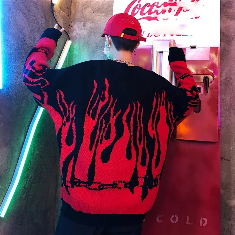 Flame Chain Knitted Crewneck