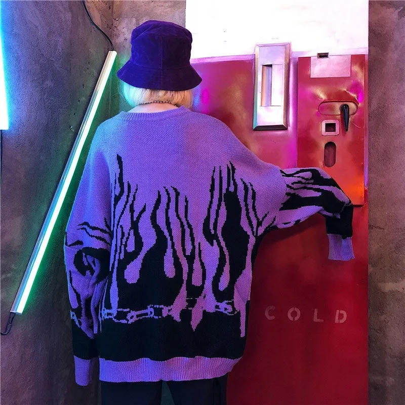 Flame Chain Knitted Crewneck